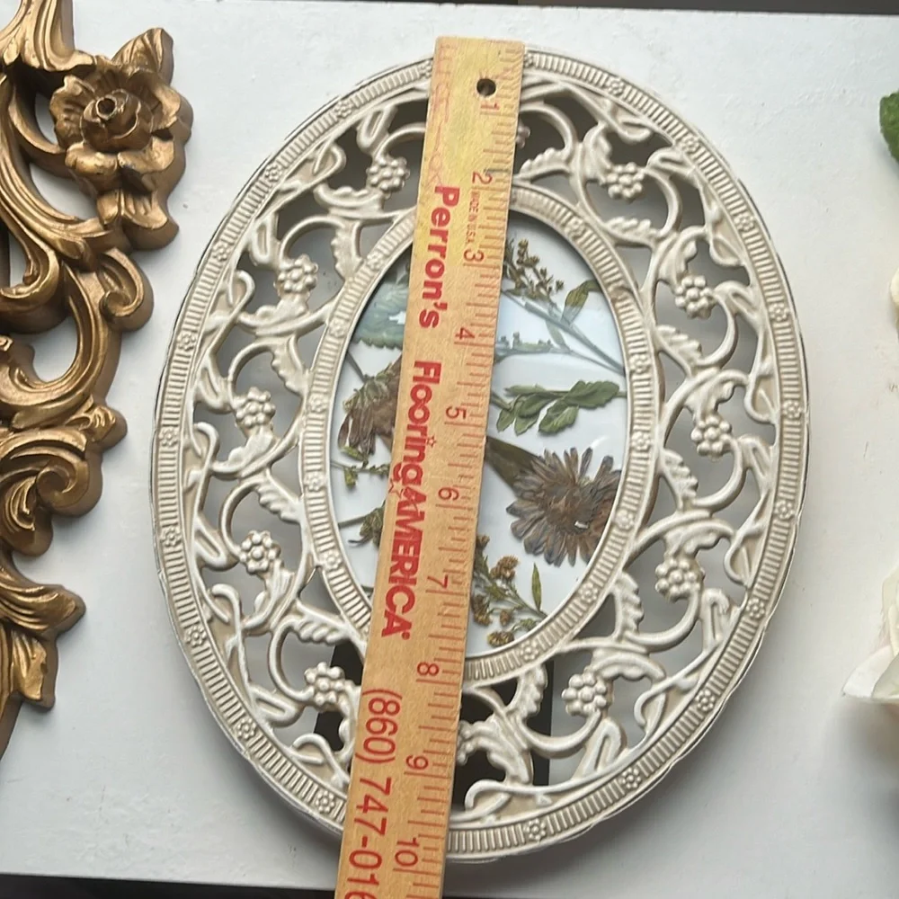 Vintage Ornate Frame with Dried Flowers